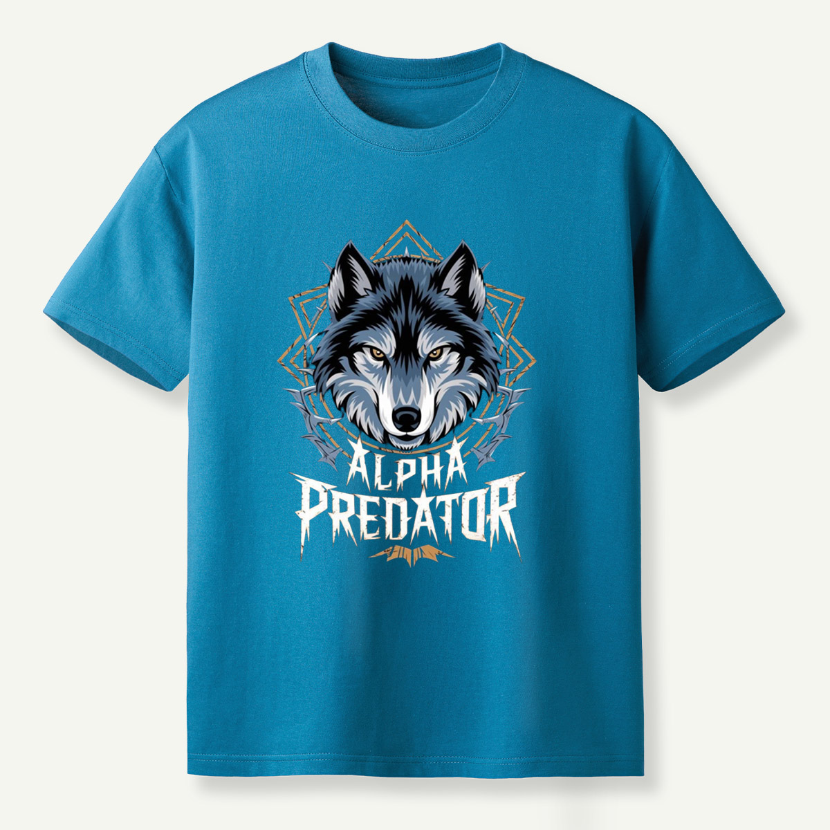 Alpha Predator Wolf Head Geometric Wildlife Emblem T-Shirt