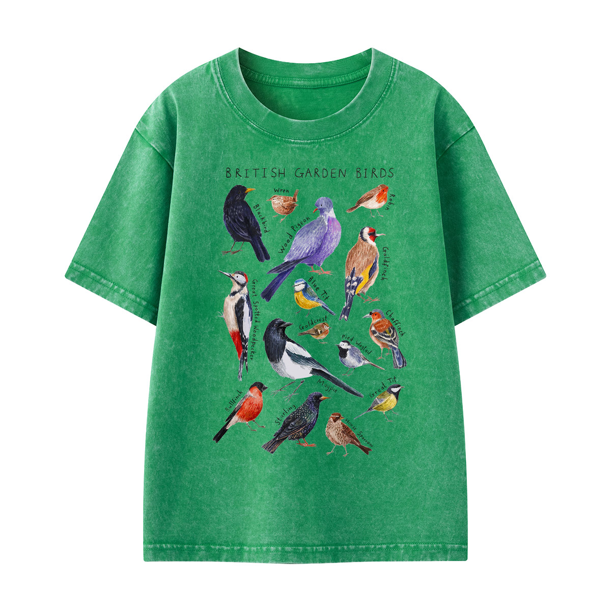 Botanical Garden Birds Wildlife Birdwatching Kids Washed T-Shirt