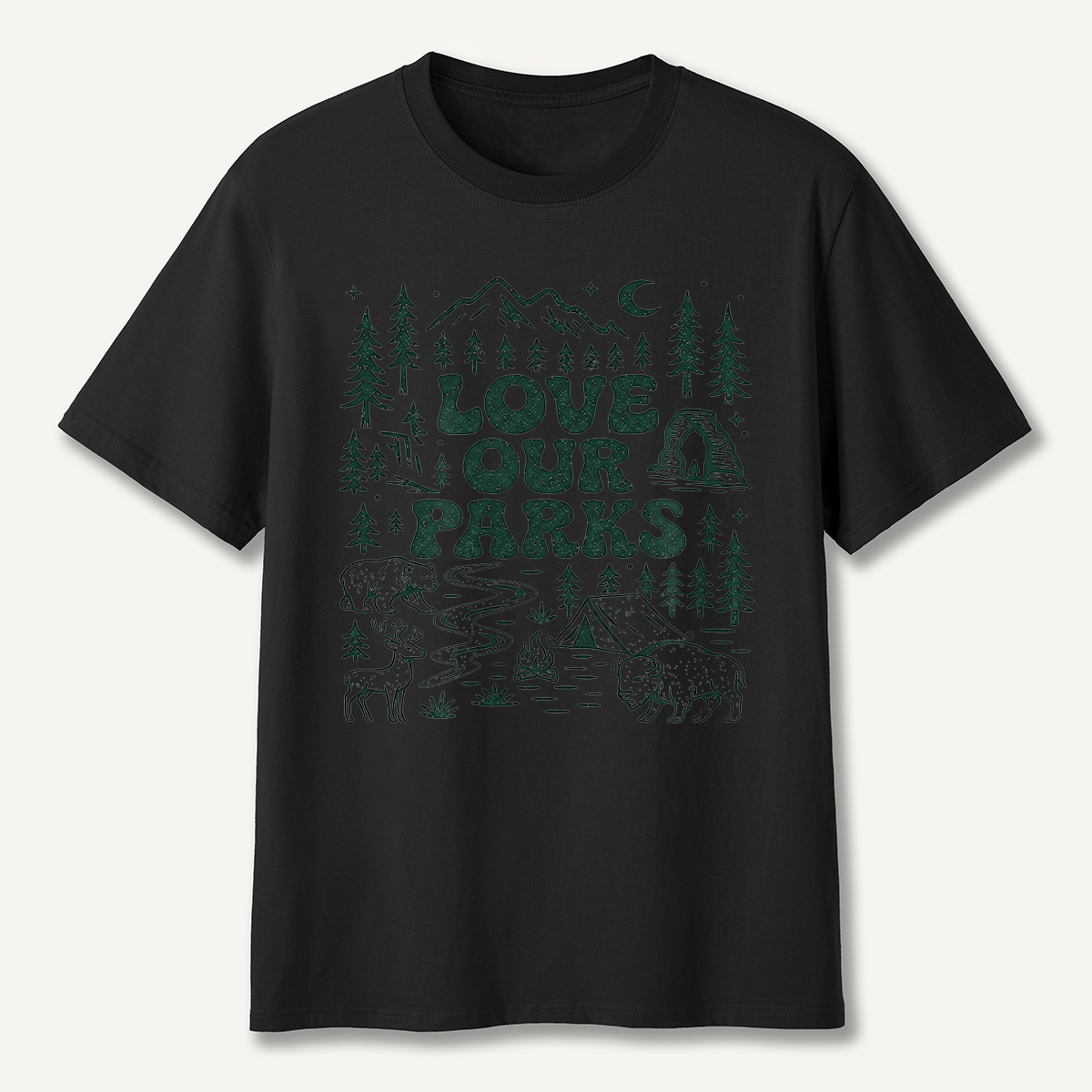Love Our Parks Wildlife Camping T-Shirt