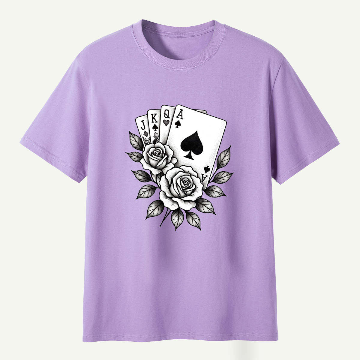 Floral Ace Of Spades Rose Bouquet T-Shirt