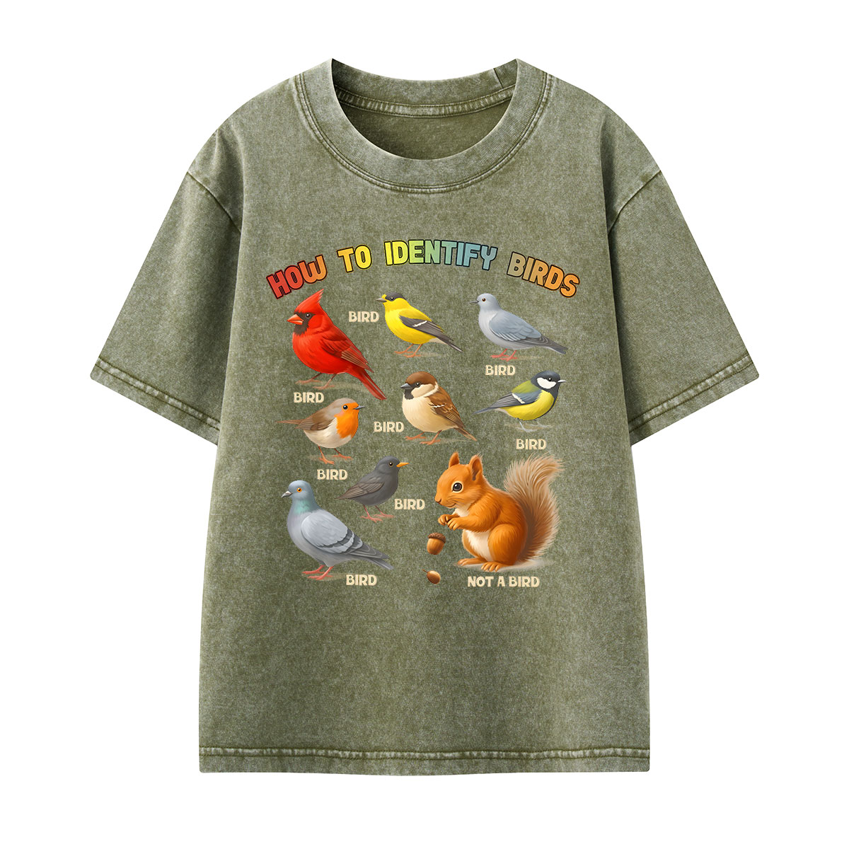 How to Identify Birds Kids Washed T-Shirt