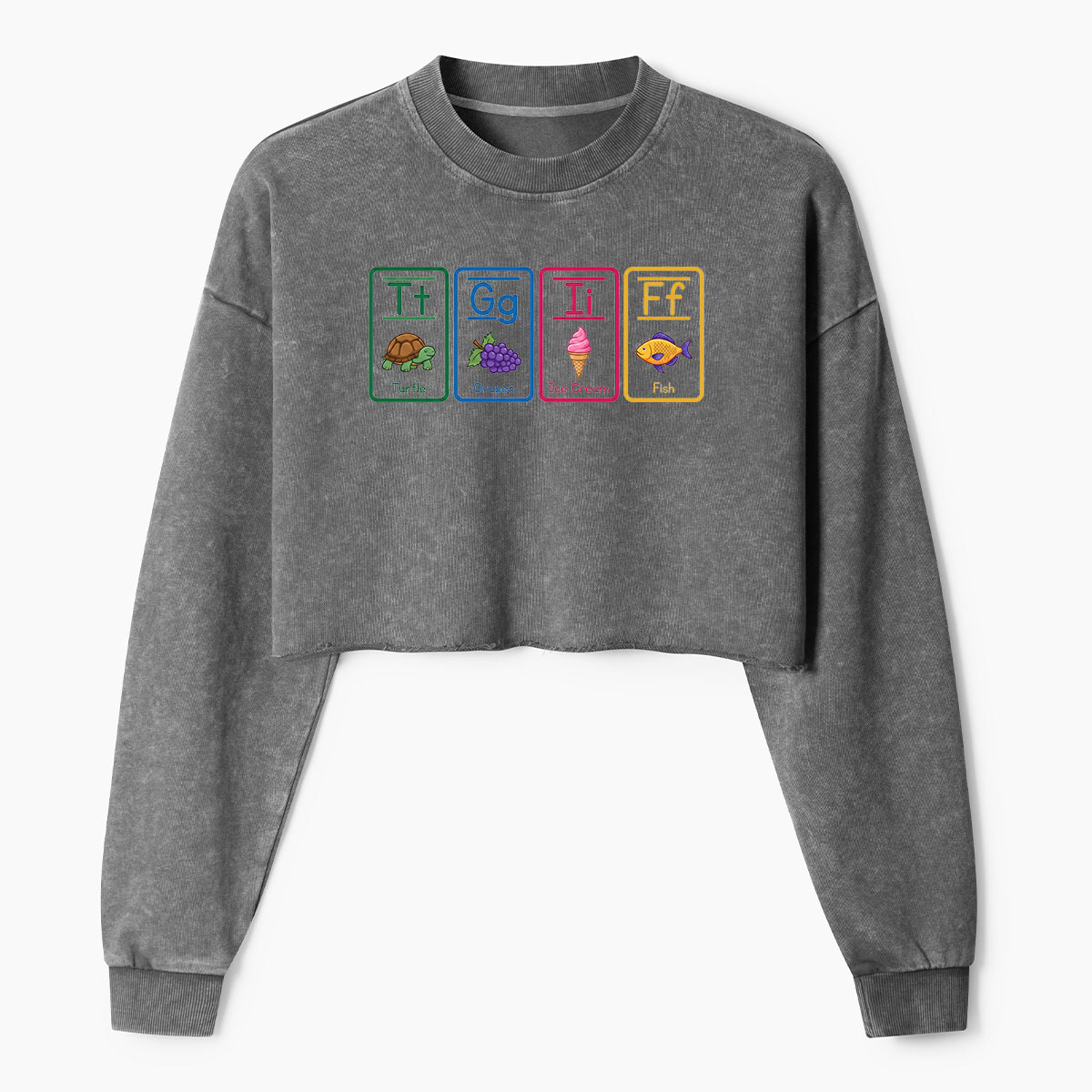 Nature Elements Periodic Chart Women's Washed Cropped Sweatshirt