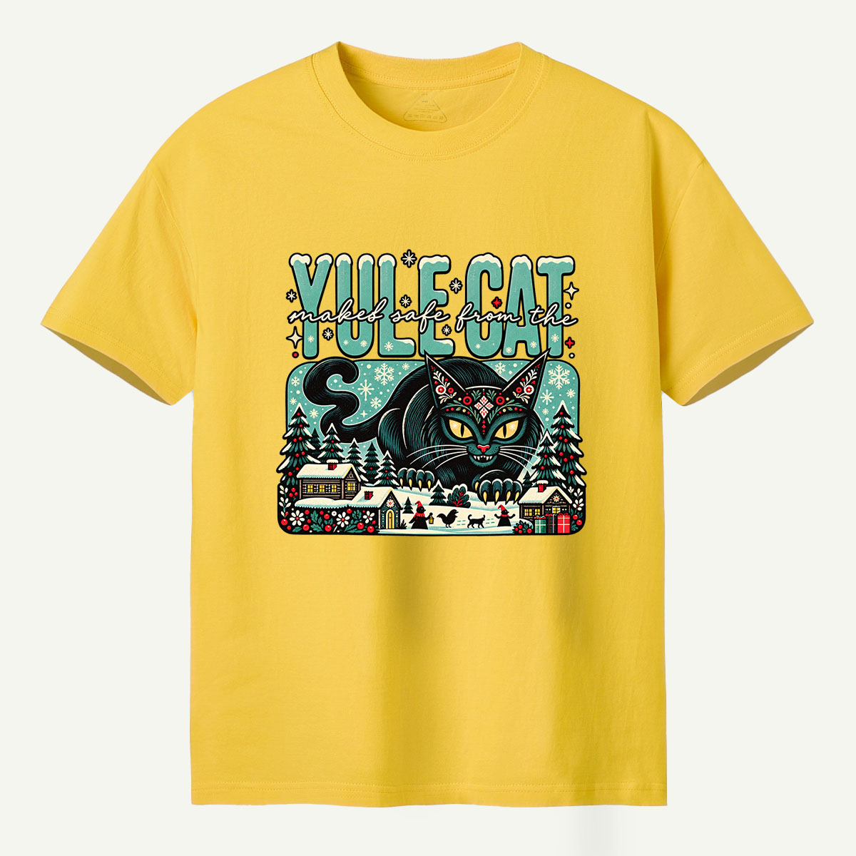 Yule Cat Naked Safe From The Christmas Cat T-Shirt
