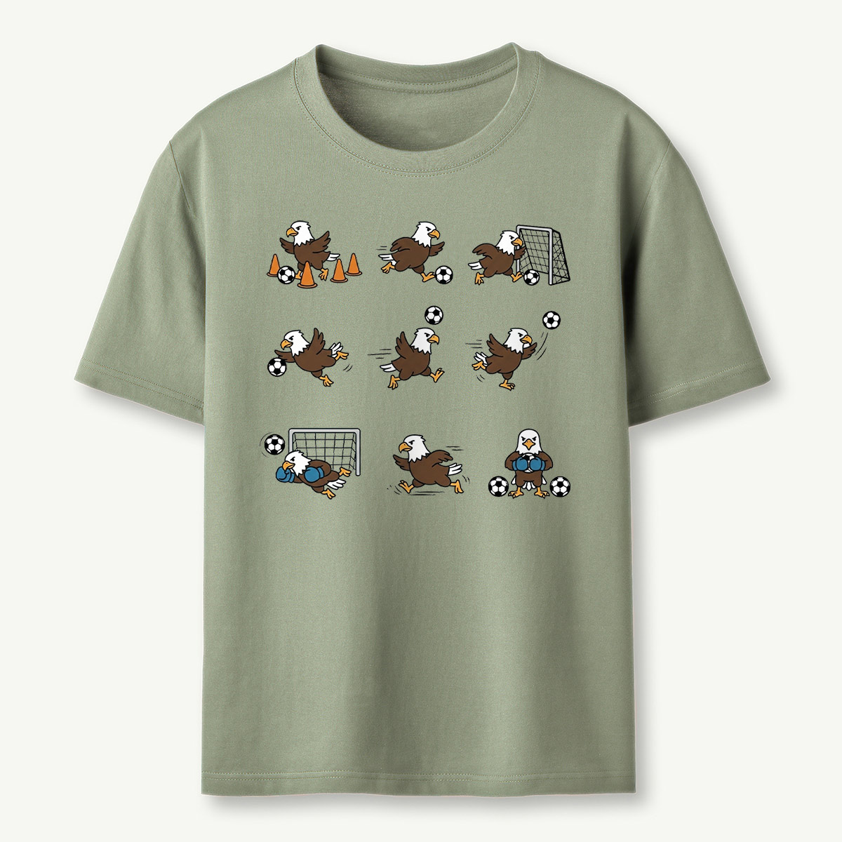 Funny Bald Eagle Soccer T‑Shirt