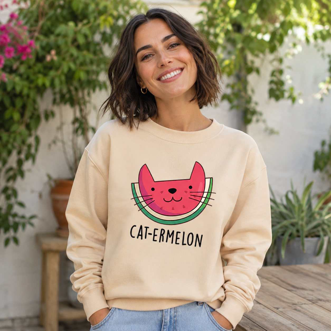 Cat Ermelon Slice Sweatshirts