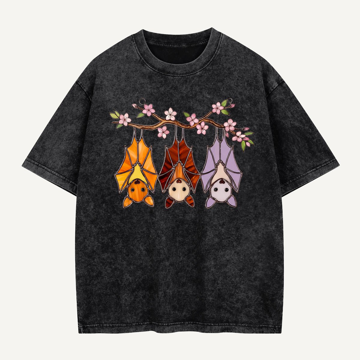 Cherry Blossom Bat Trio Washed T-Shirt