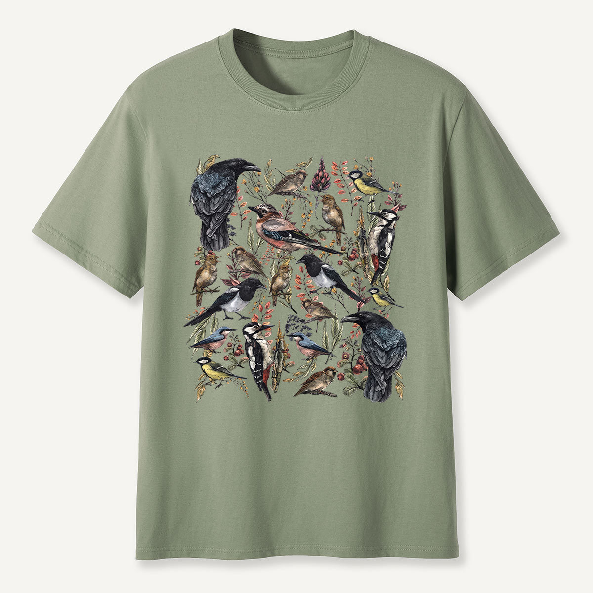 Vintage Wild Birds Botanical T-Shirt