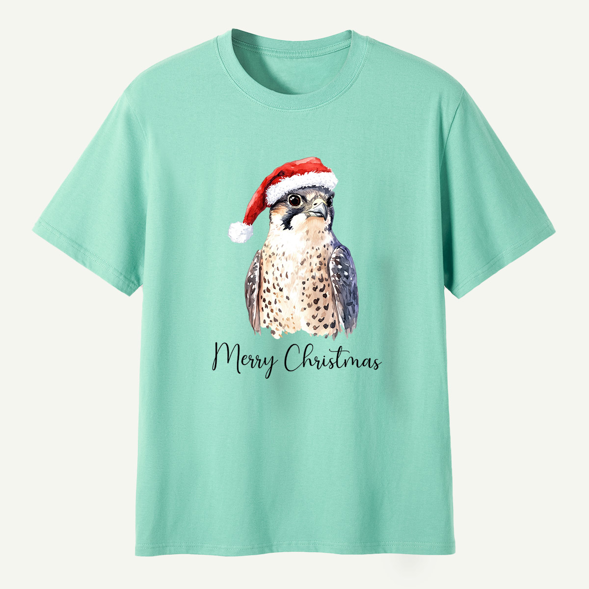 Merry Christmas Falcon Santa Hat T-Shirt