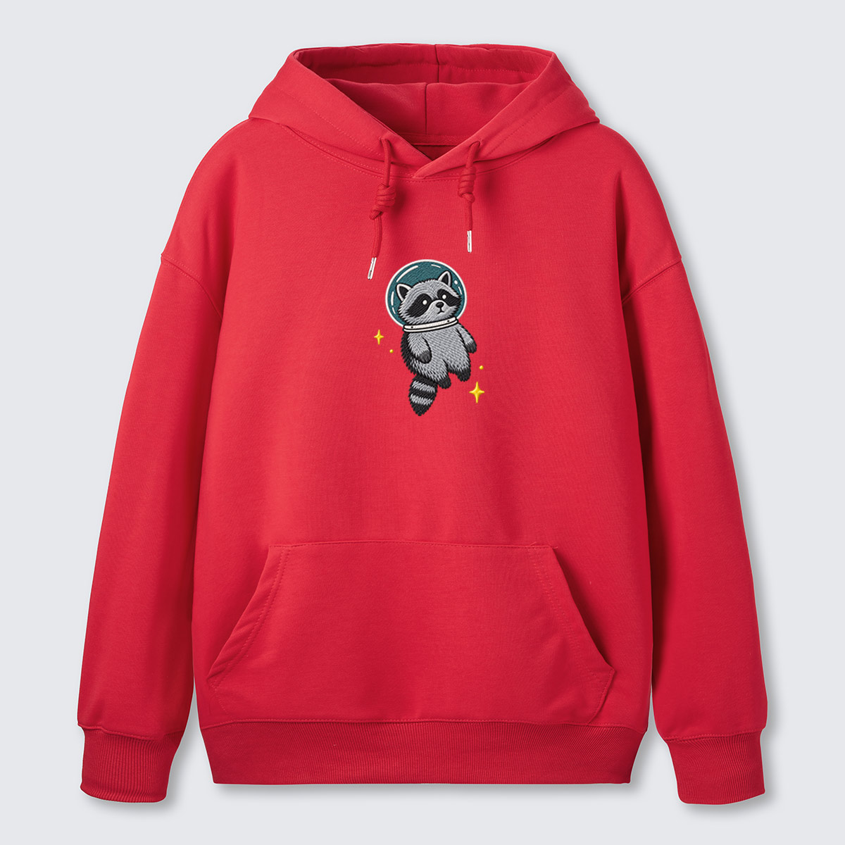 Skateboard Raccoon Embroidered Cotton Hoodie