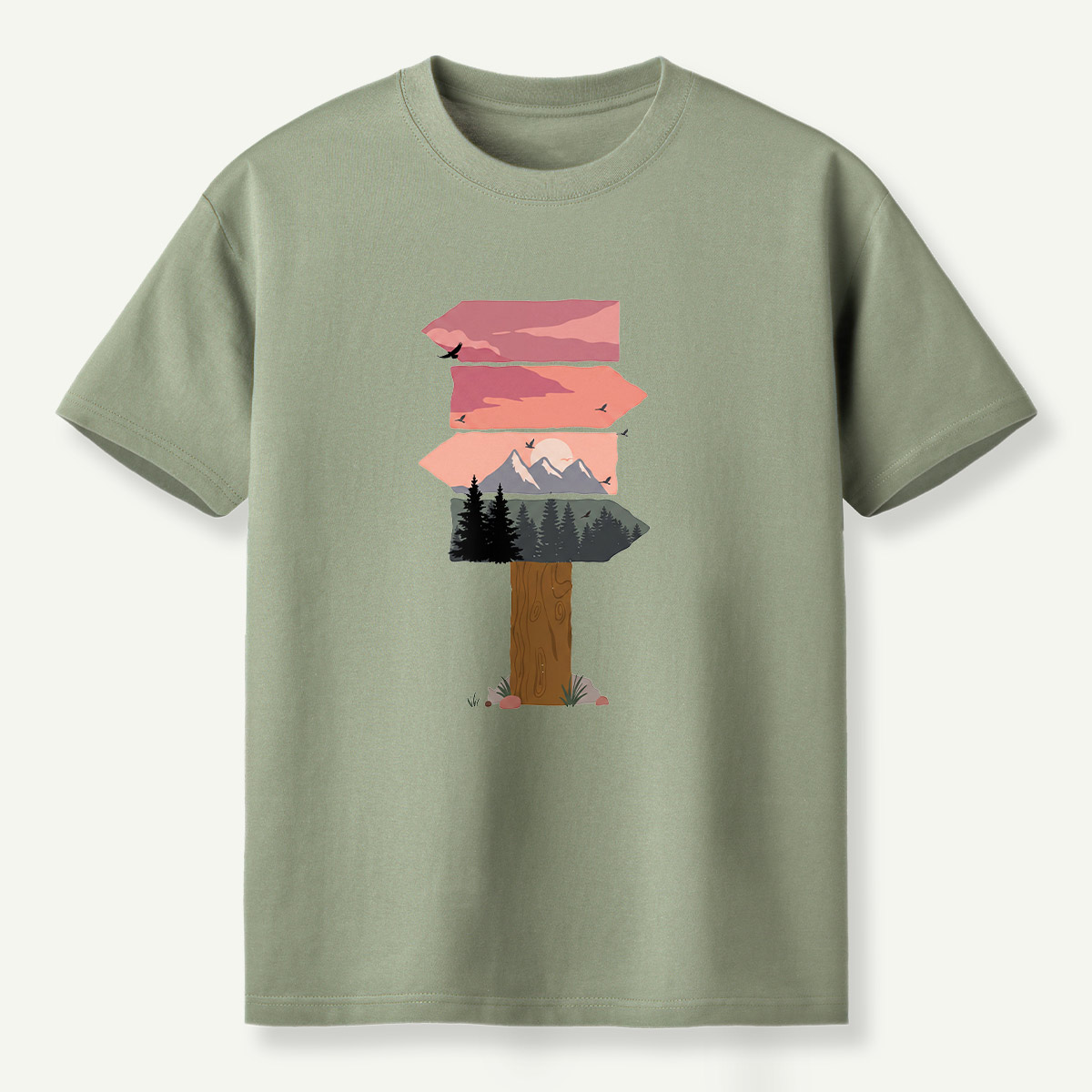 Sunset Layers Over Pine Forest T-Shirt