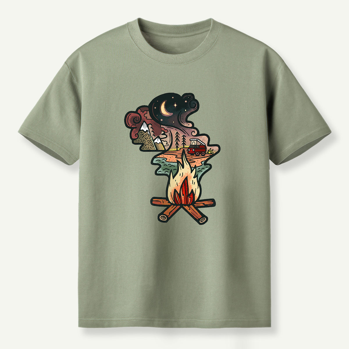 Campfire Adventure Patchwork T-Shirt