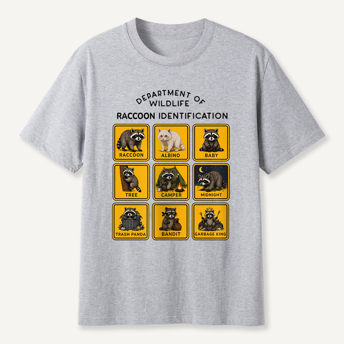 Department of Wildlife Raccoon Identification T-Shirt