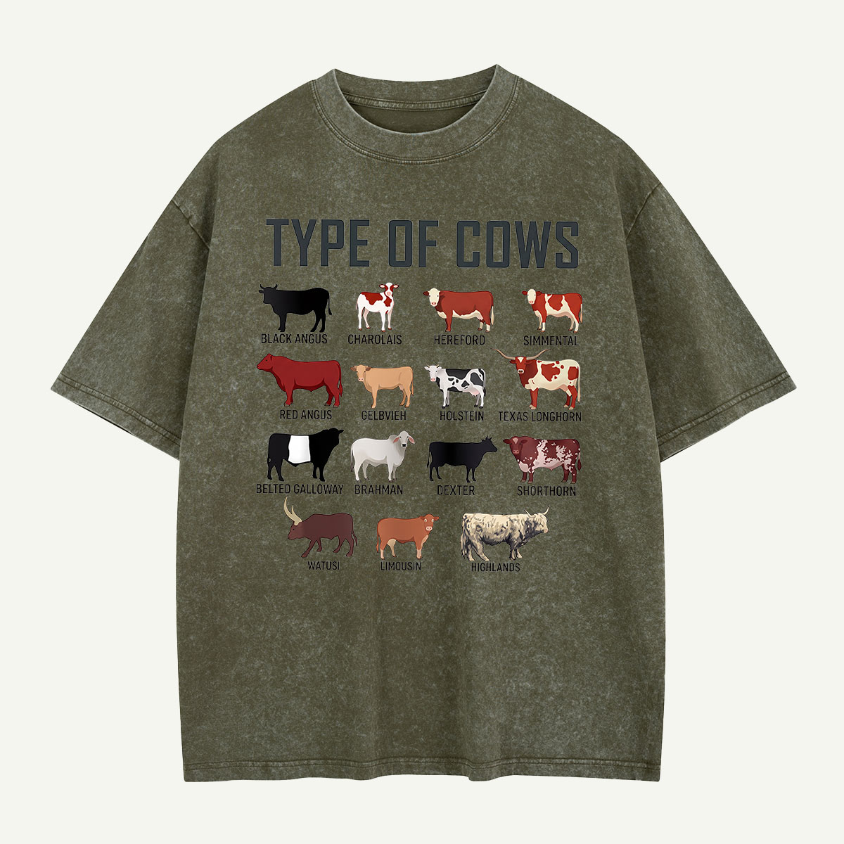 Cow Roll Call Washed T-Shirt