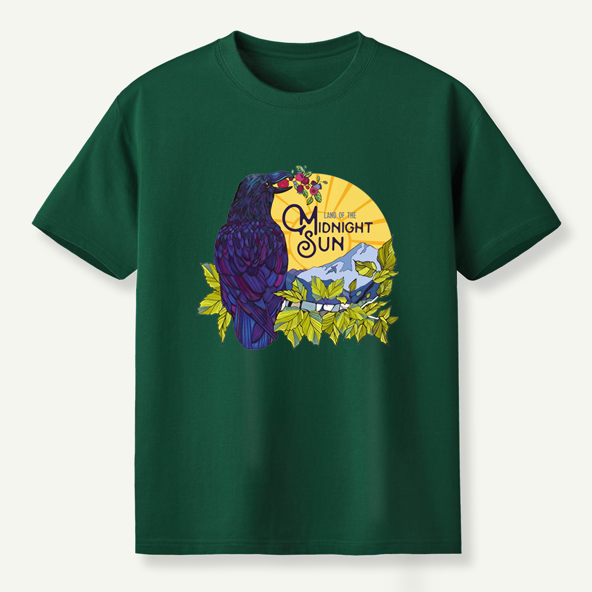 Land Of The Midnight Sun Raven Mountain Alaska Landscape T-Shirt