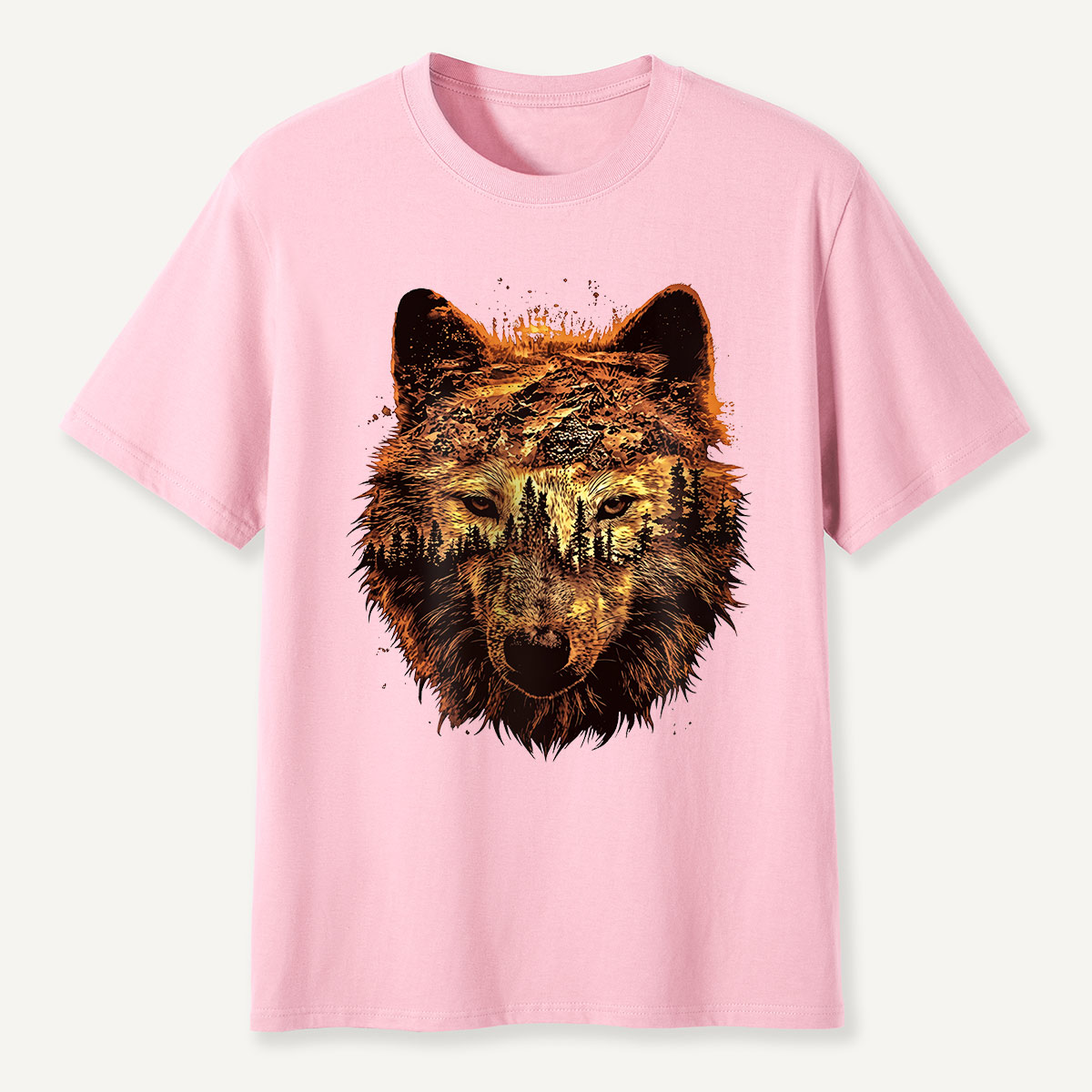 Double Exposure Wolf Forest T-Shirt