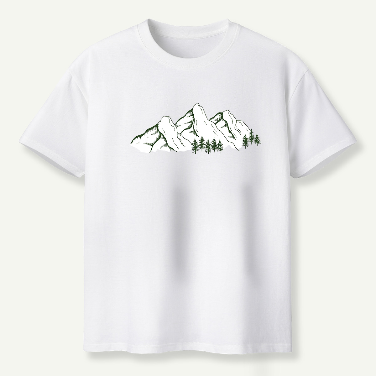 Minimal Mountain Range Line Art T-Shirt