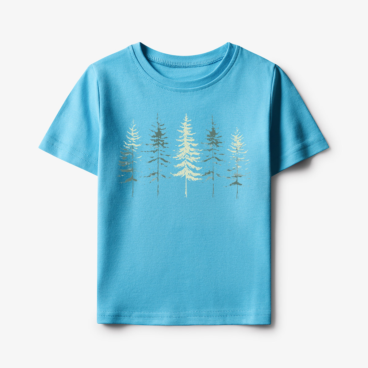 Minimal Pine Forest Silhouette Kids T-Shirt