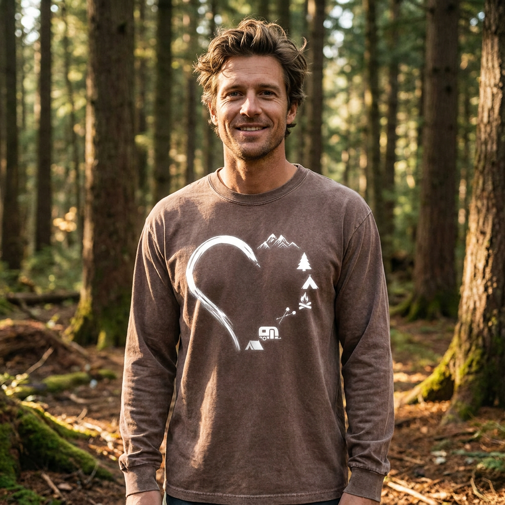 My Heart Belongs to Camping Washed Long Sleeves