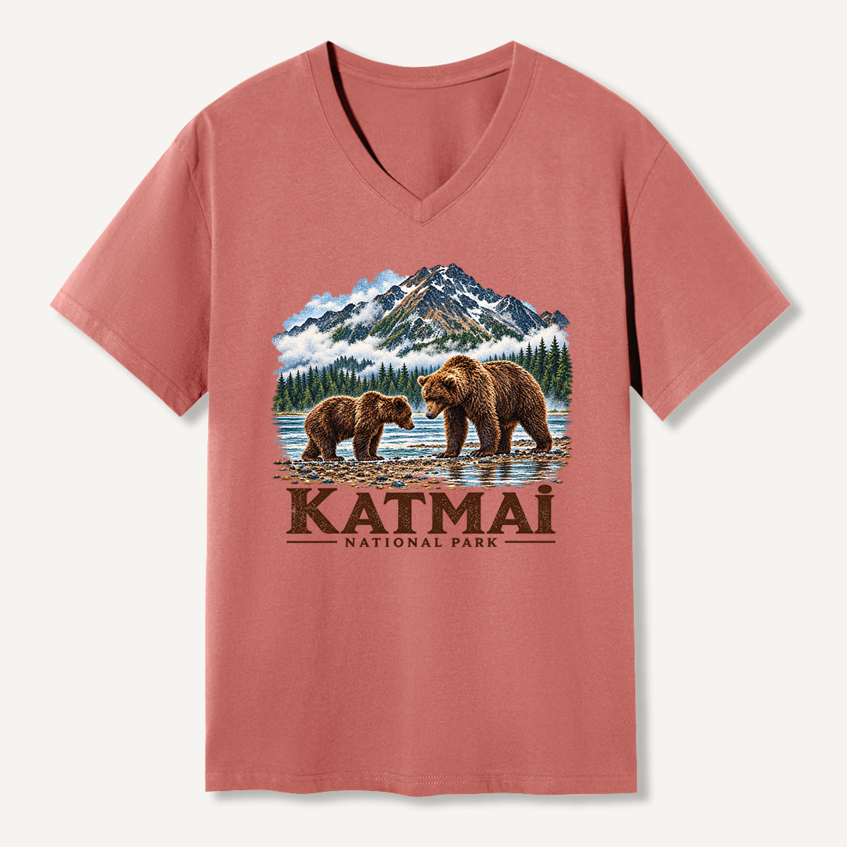 Katmai National Park Brown Bear Wilderness V-neck T-Shirt