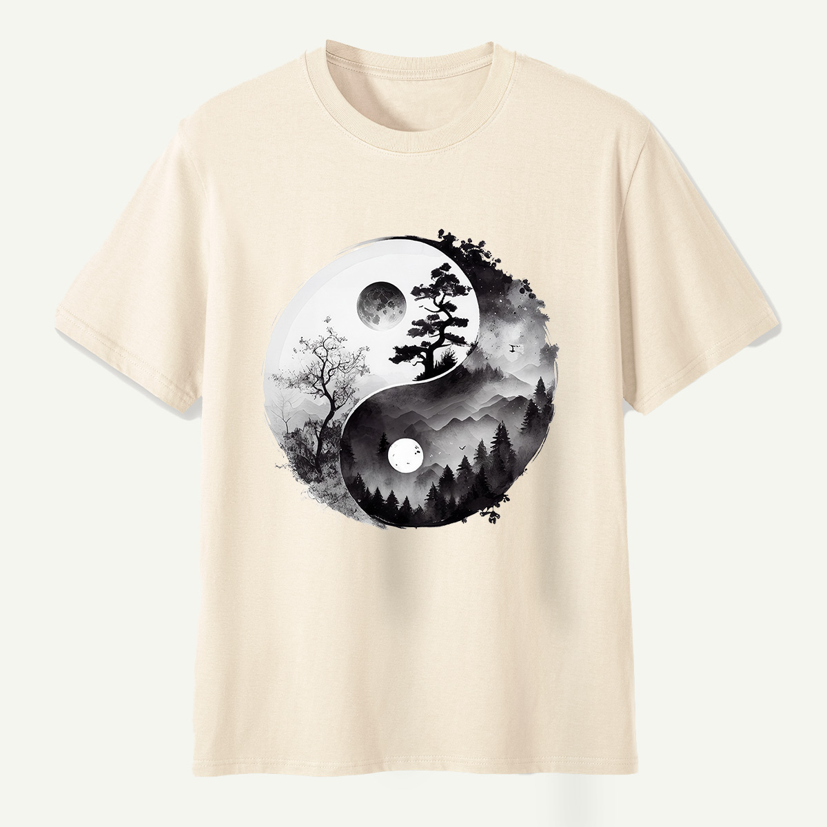 Yin Yang Mountain Forest Balance T-Shirt