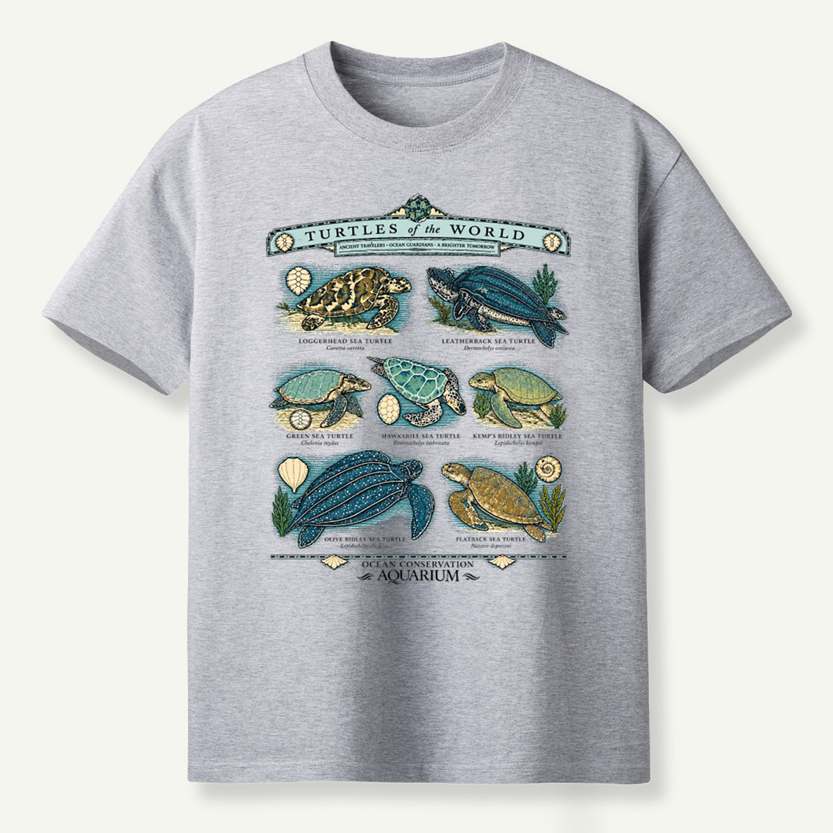 Turtles Of The World Ocean Conservation Field Guide T-Shirt