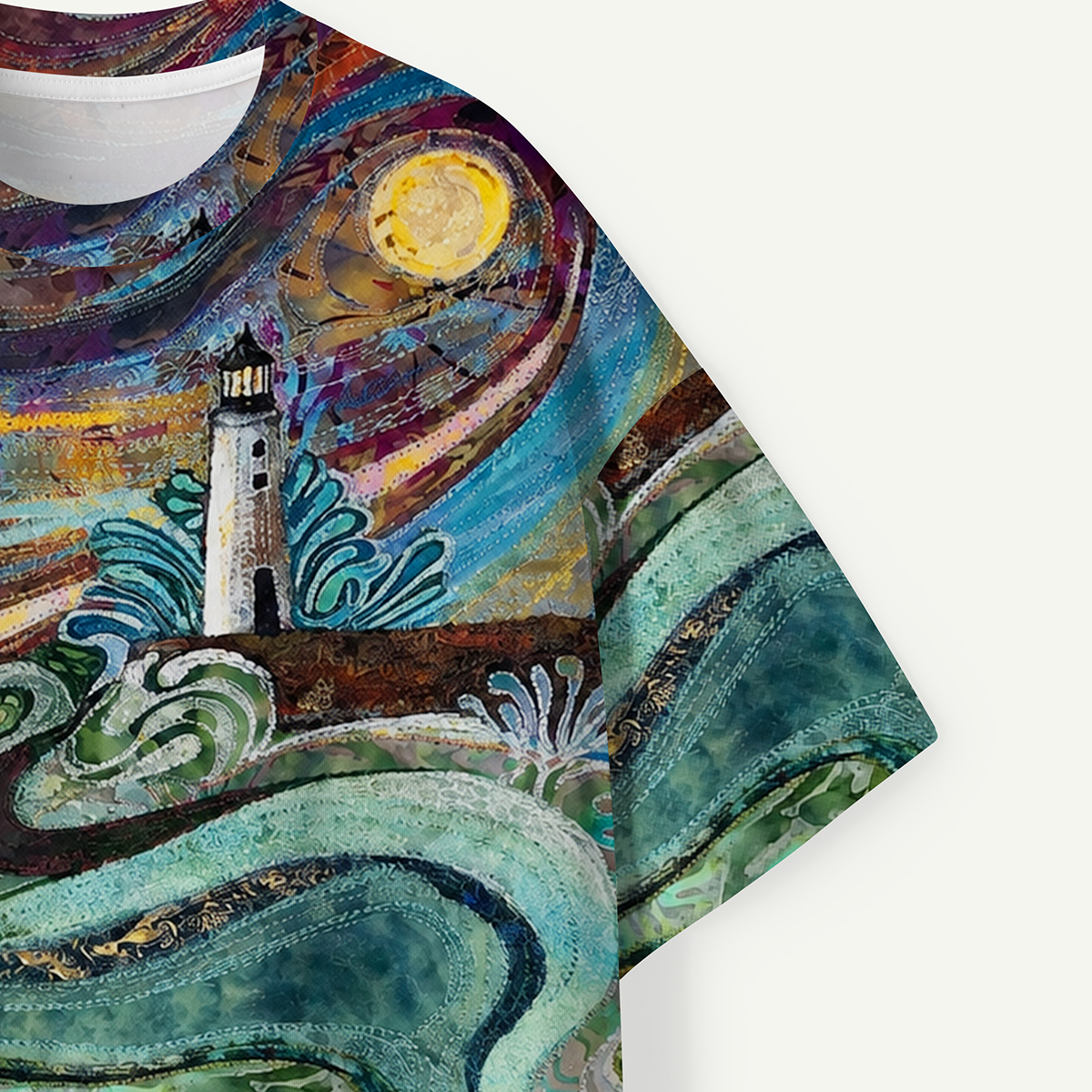 Moonlit Ocean Lighthouse Premium Eco Tee