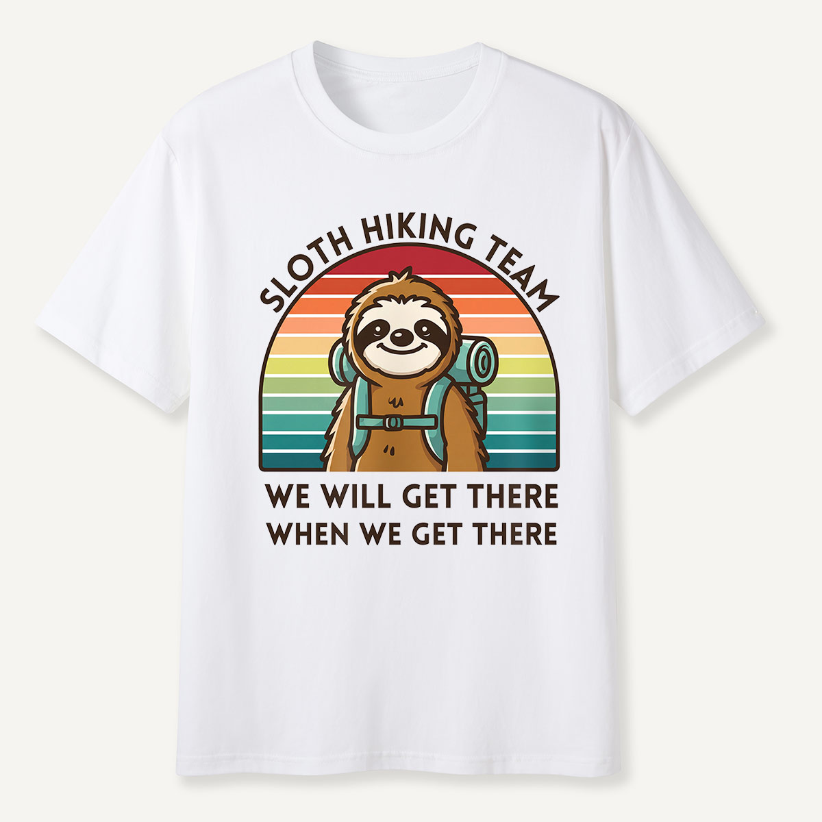 Sloth Hiking Team Retro Sunset T-Shirt