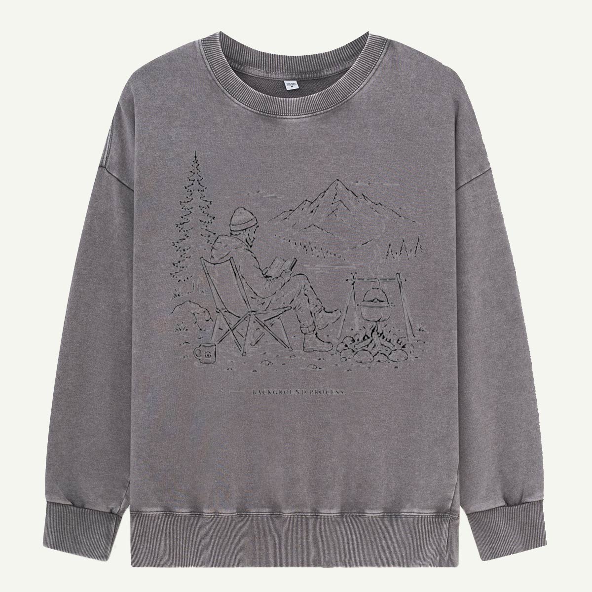 Background Process: Camp, Read, Repeat Washed Sweatshirts
