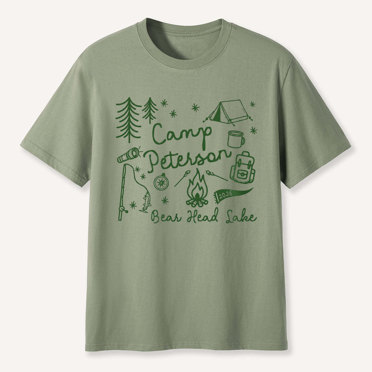 Camp Style Bear Head Lake Camping T-Shirt