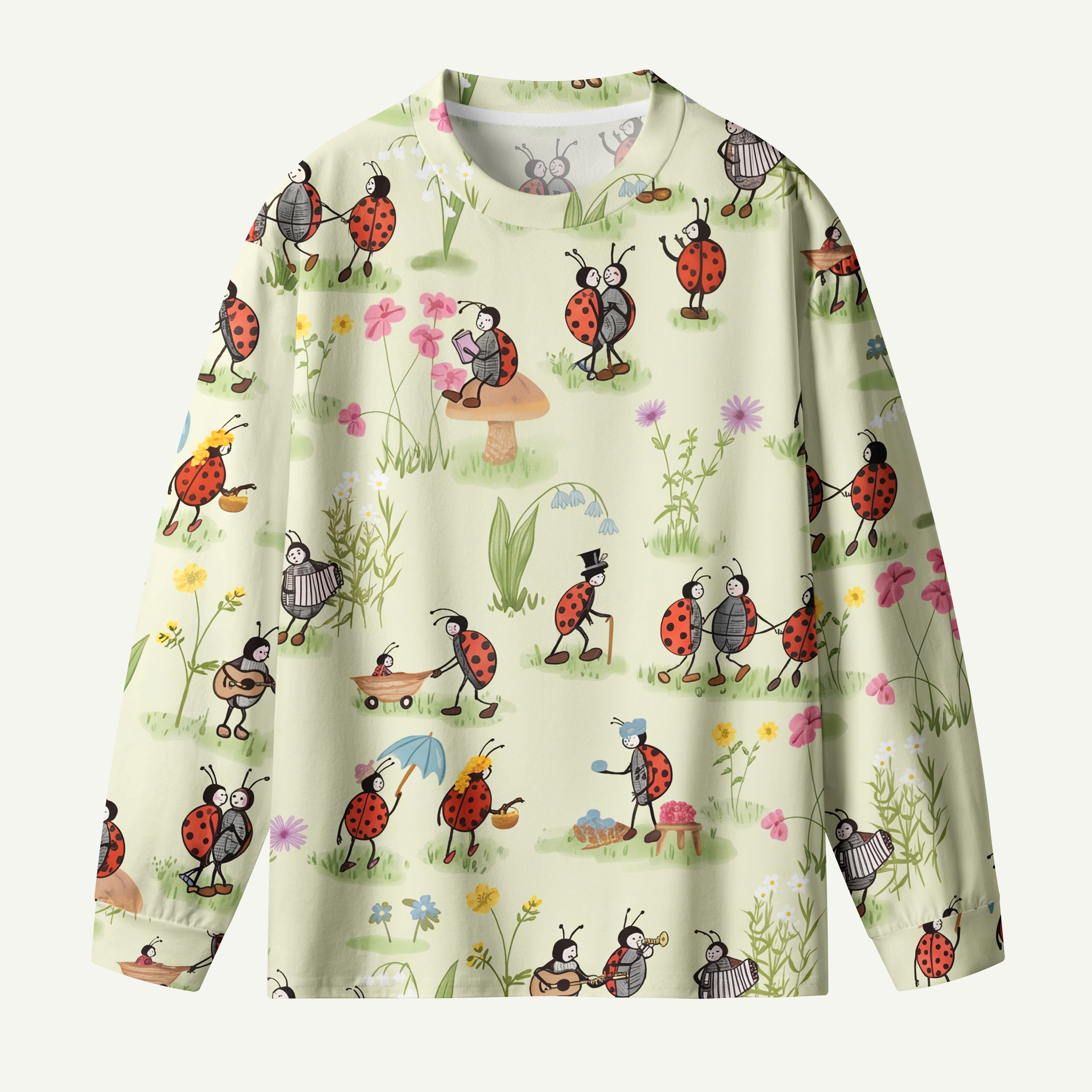 Ladybug and Flower Premium Cotton Long Sleeves