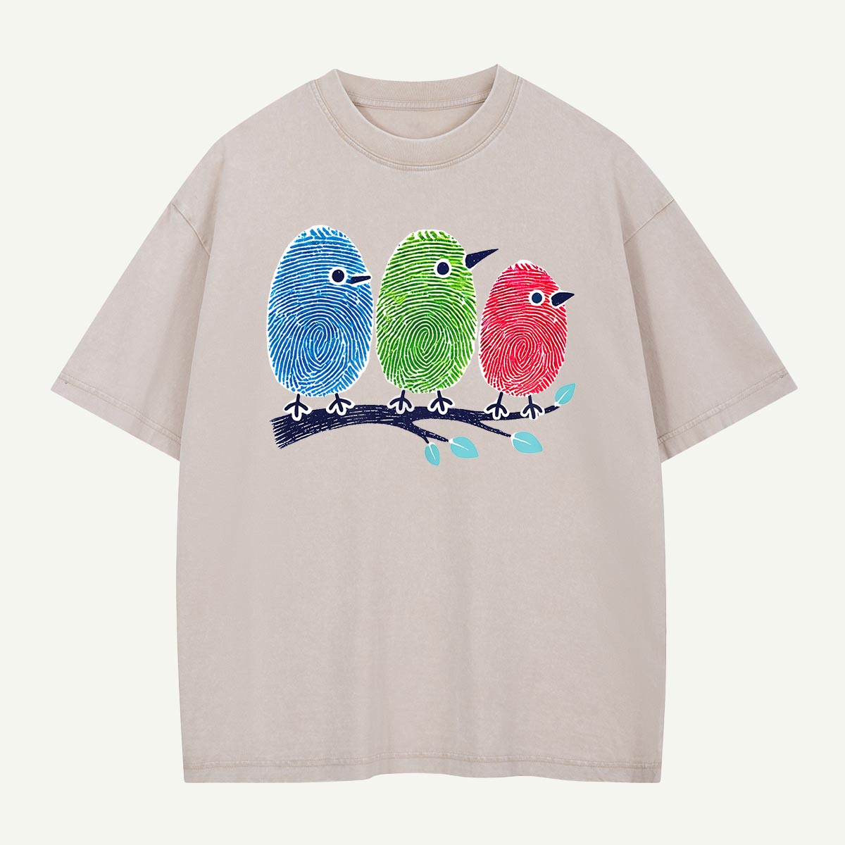 Three Birds Leave Their Mark Washed T-Shirt