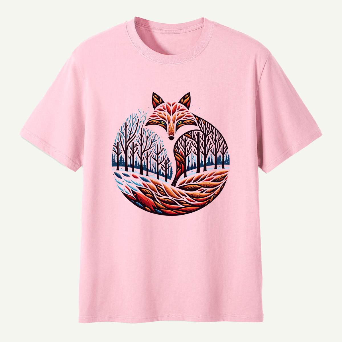 Fox Tail Winter Forestscape T-Shirt