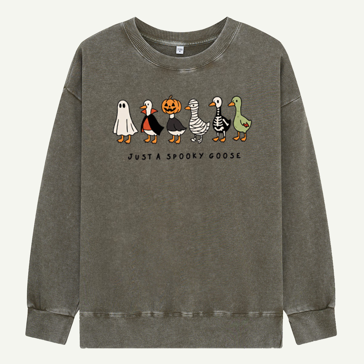 Just a Spooky Goose Costume Lineup Washed Sweatshirts