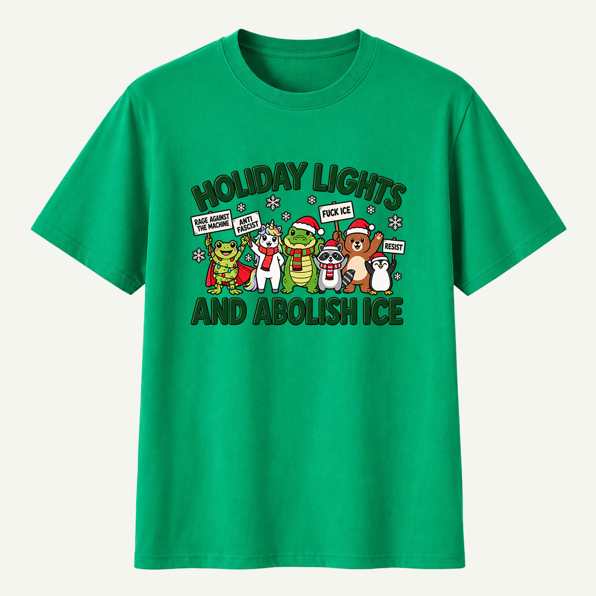 Holiday Lights And Abolish ICE T-Shirt