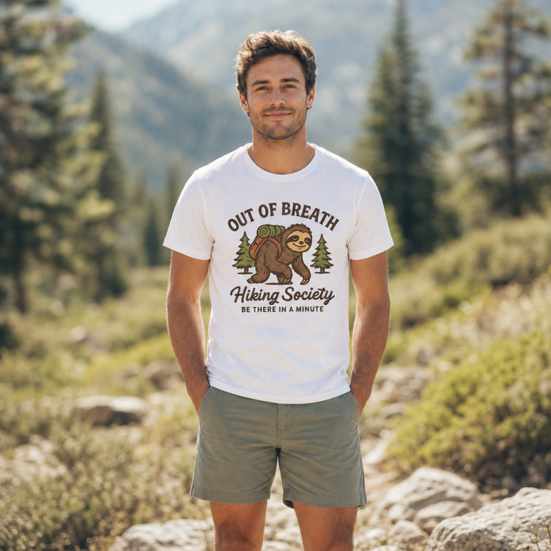 Out of Breath Hiking Society Sloth T-Shirt