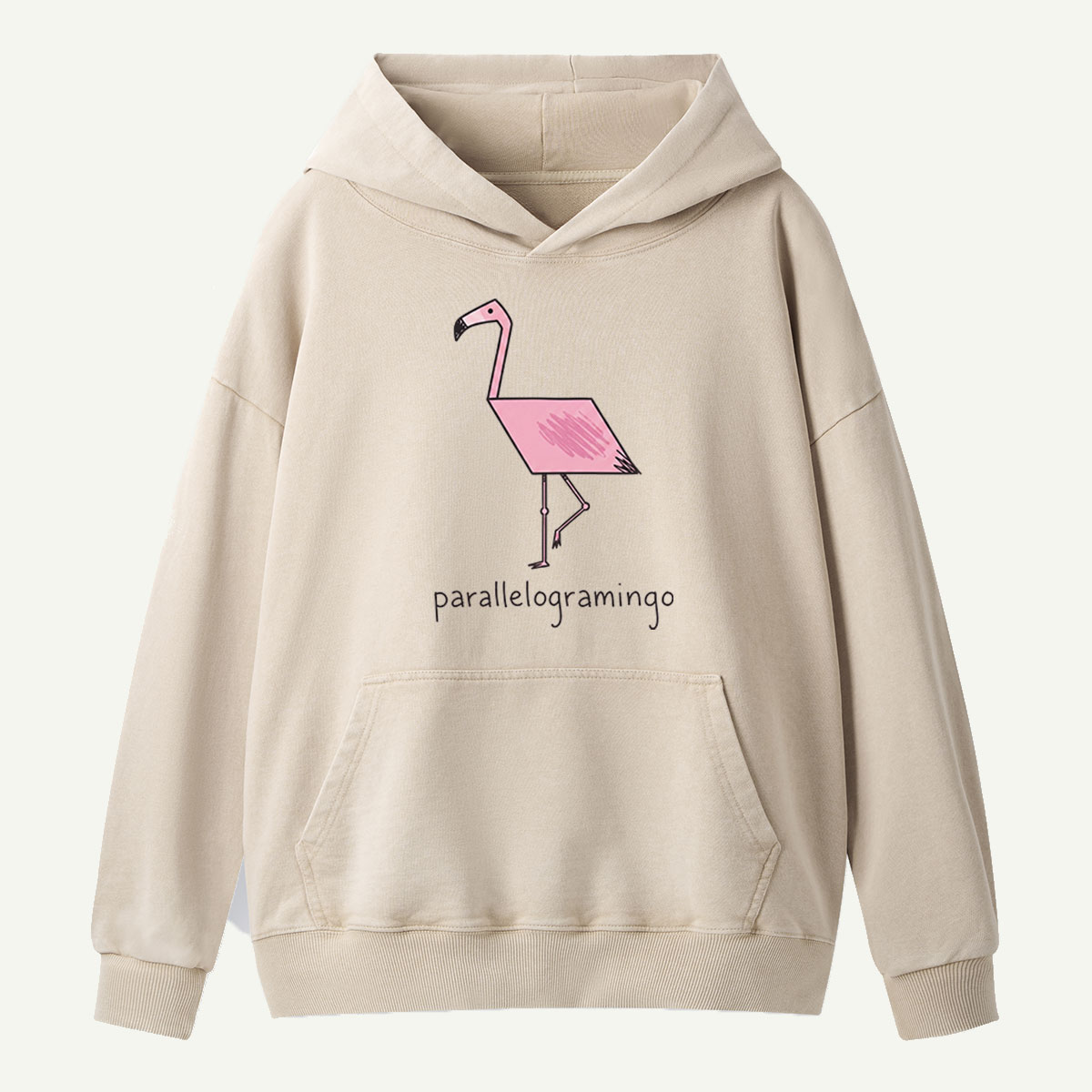 Parallelogramingo Flamingo Pun Washed Hoodie