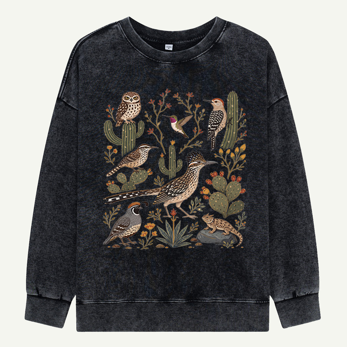Birds of Cactus Country Washed Sweatshirts