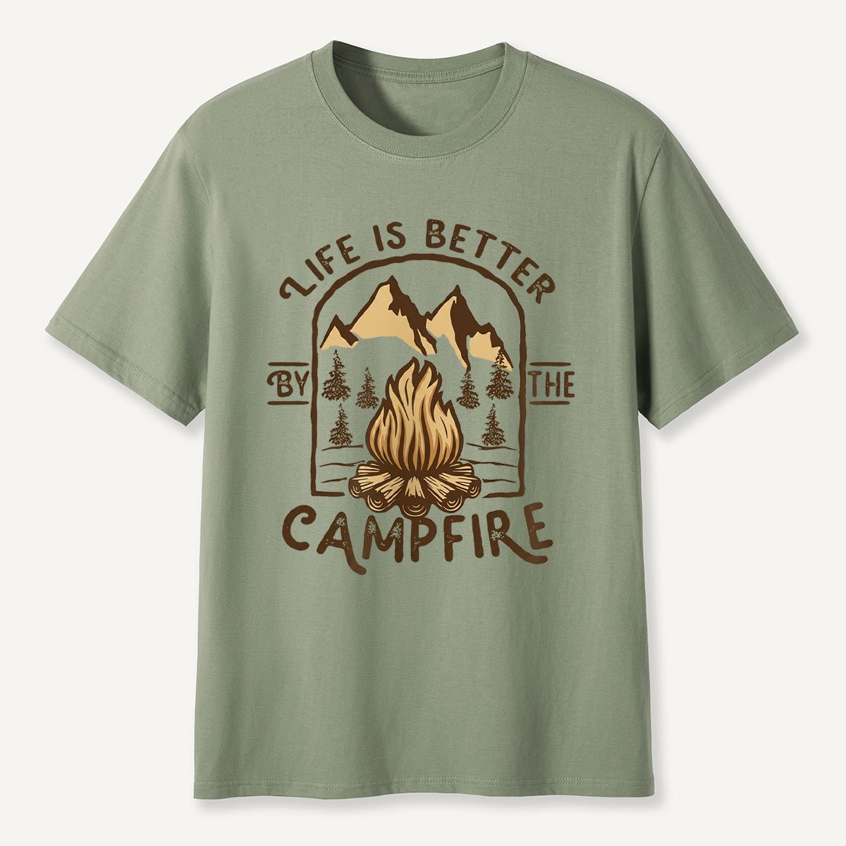 Life Is Better by the Campfire Mountain Camp T-Shirt