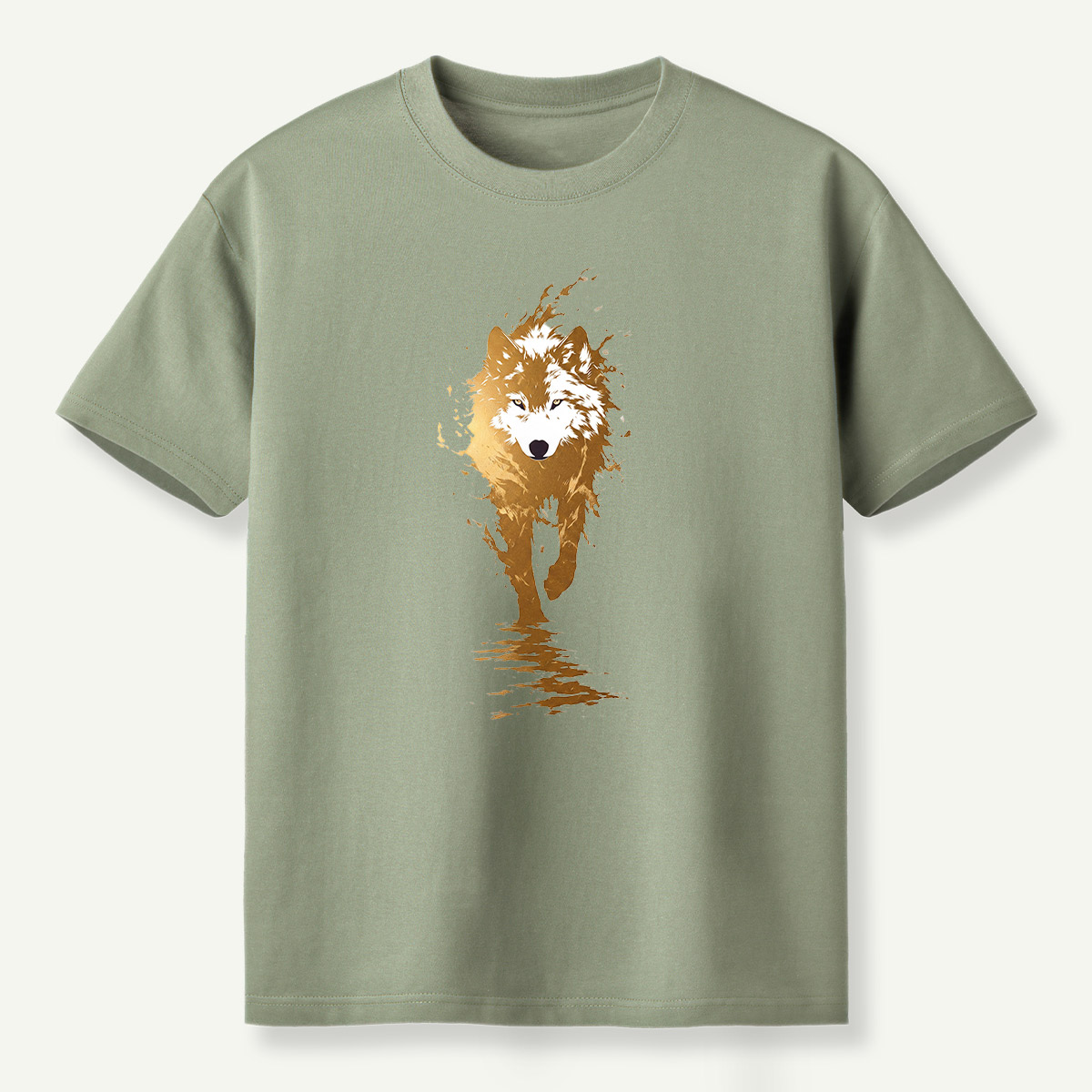 Golden Fox Reflection Watercolor T-Shirt
