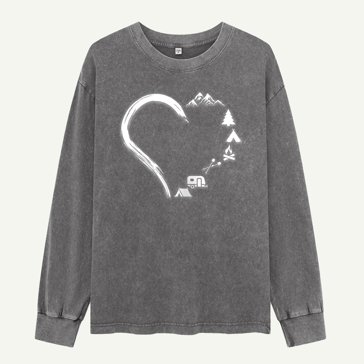 My Heart Belongs to Camping Washed Long Sleeves