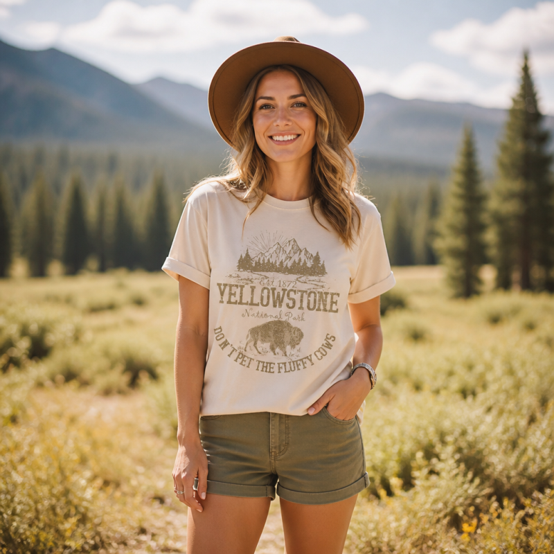 Do Not Pet the Fluffy Cows Yellowstone Sun T-Shirt