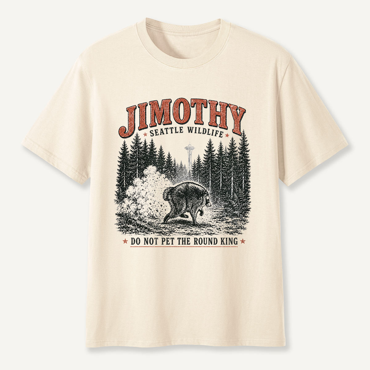 Jimothy Seattle Wildlife Round King T-Shirt