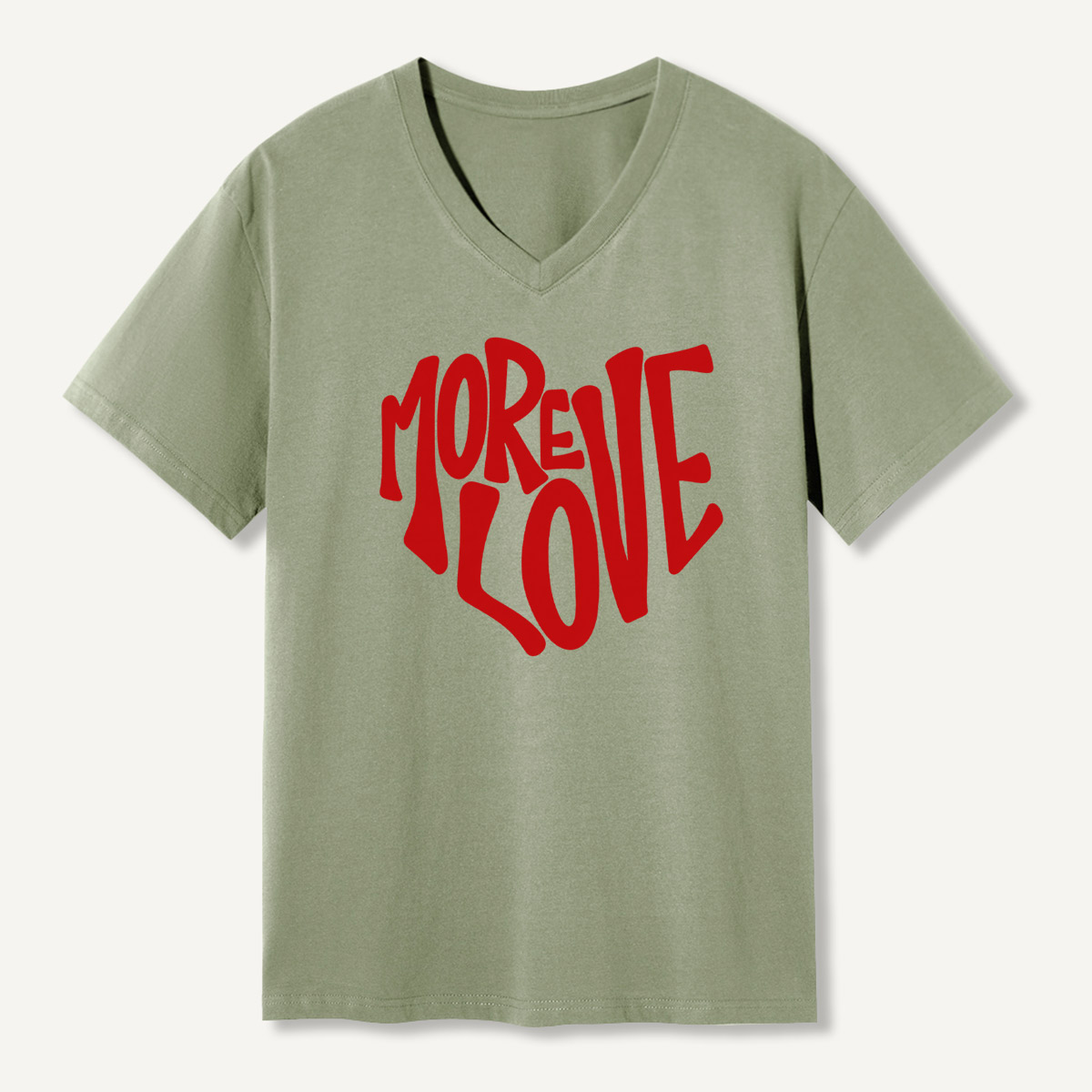 More Love Retro Lettering V-neck T-Shirt