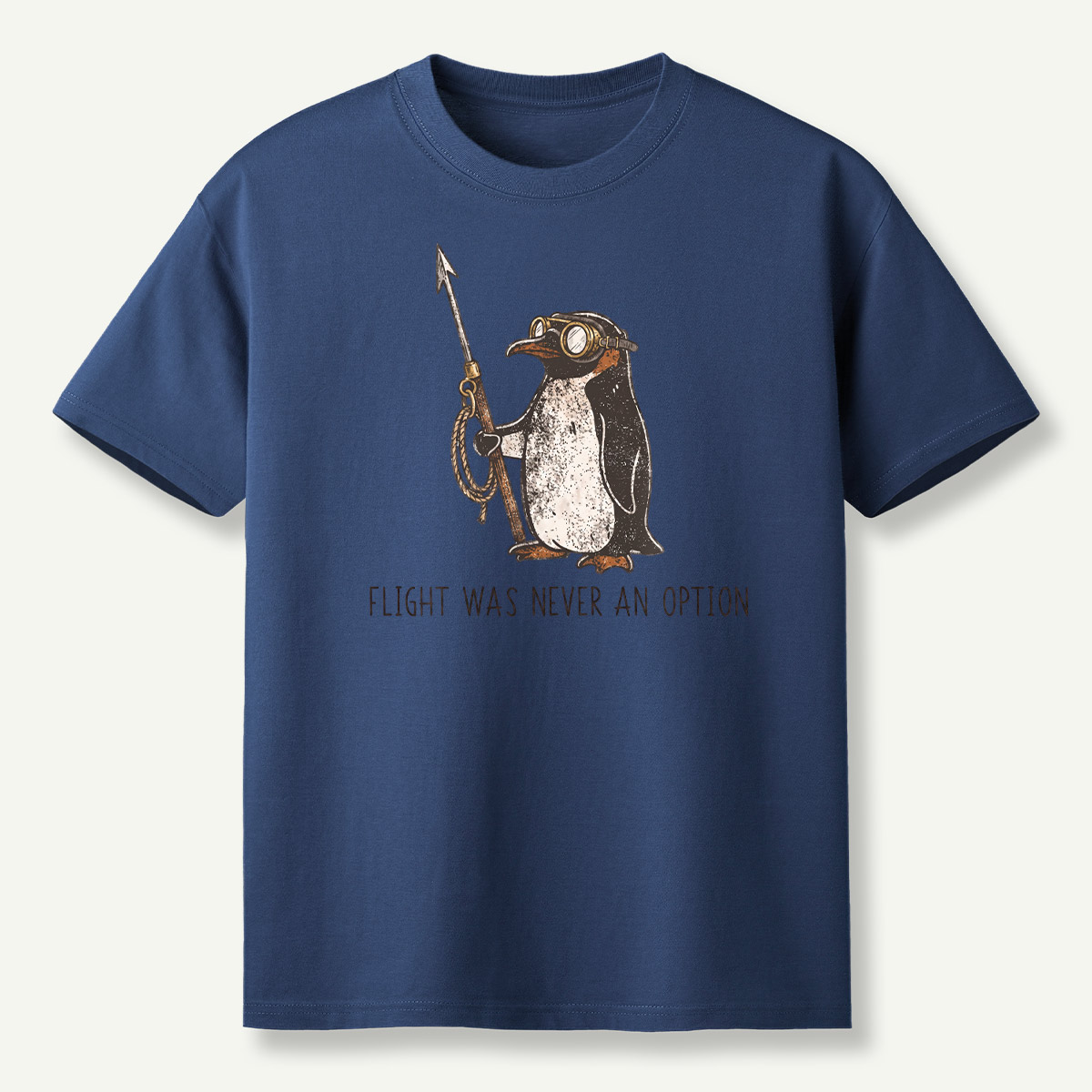 Flight Was Never An Option Aviator Harpoon Penguin T-Shirt