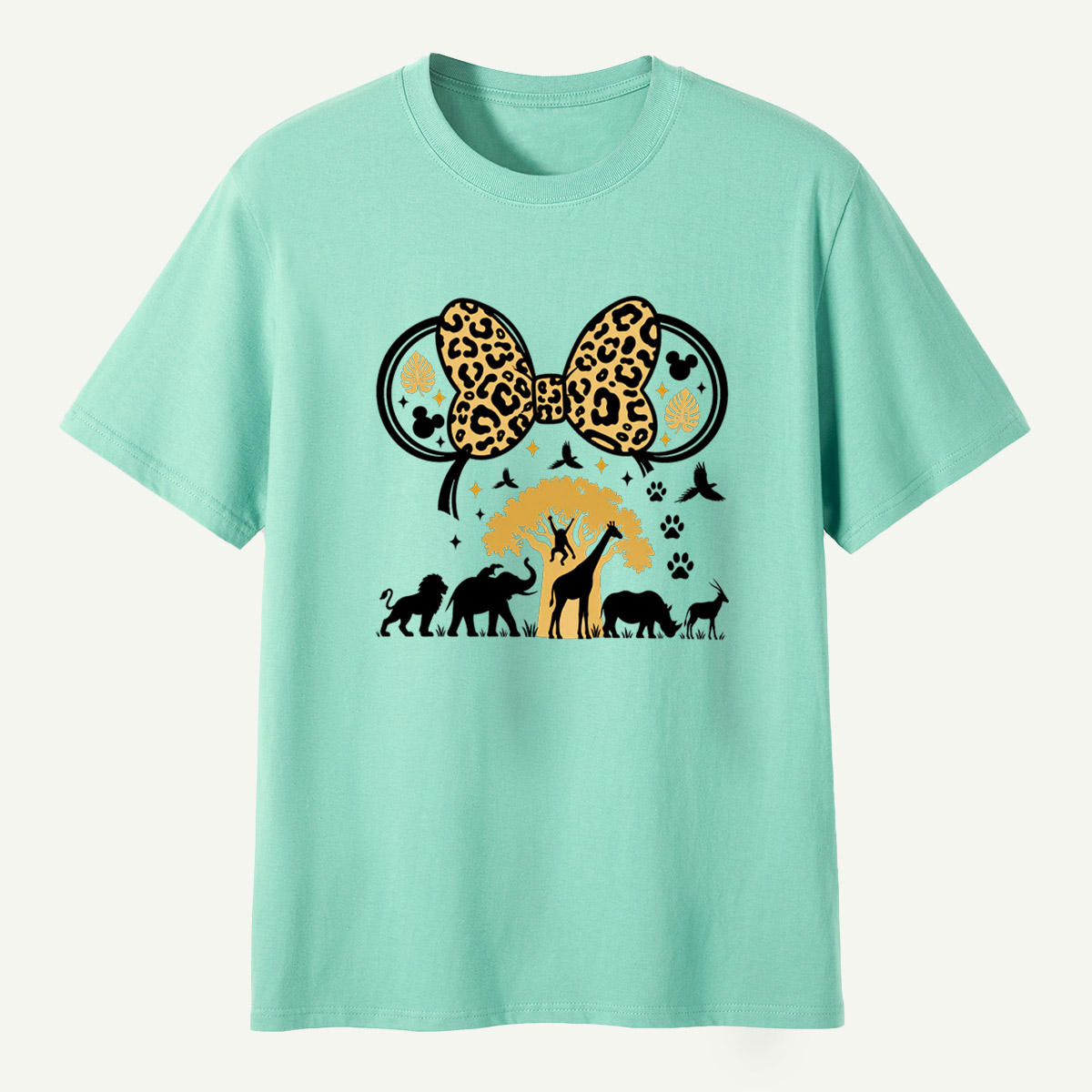 Leopard Bow Wildlife Silhouette T-Shirt