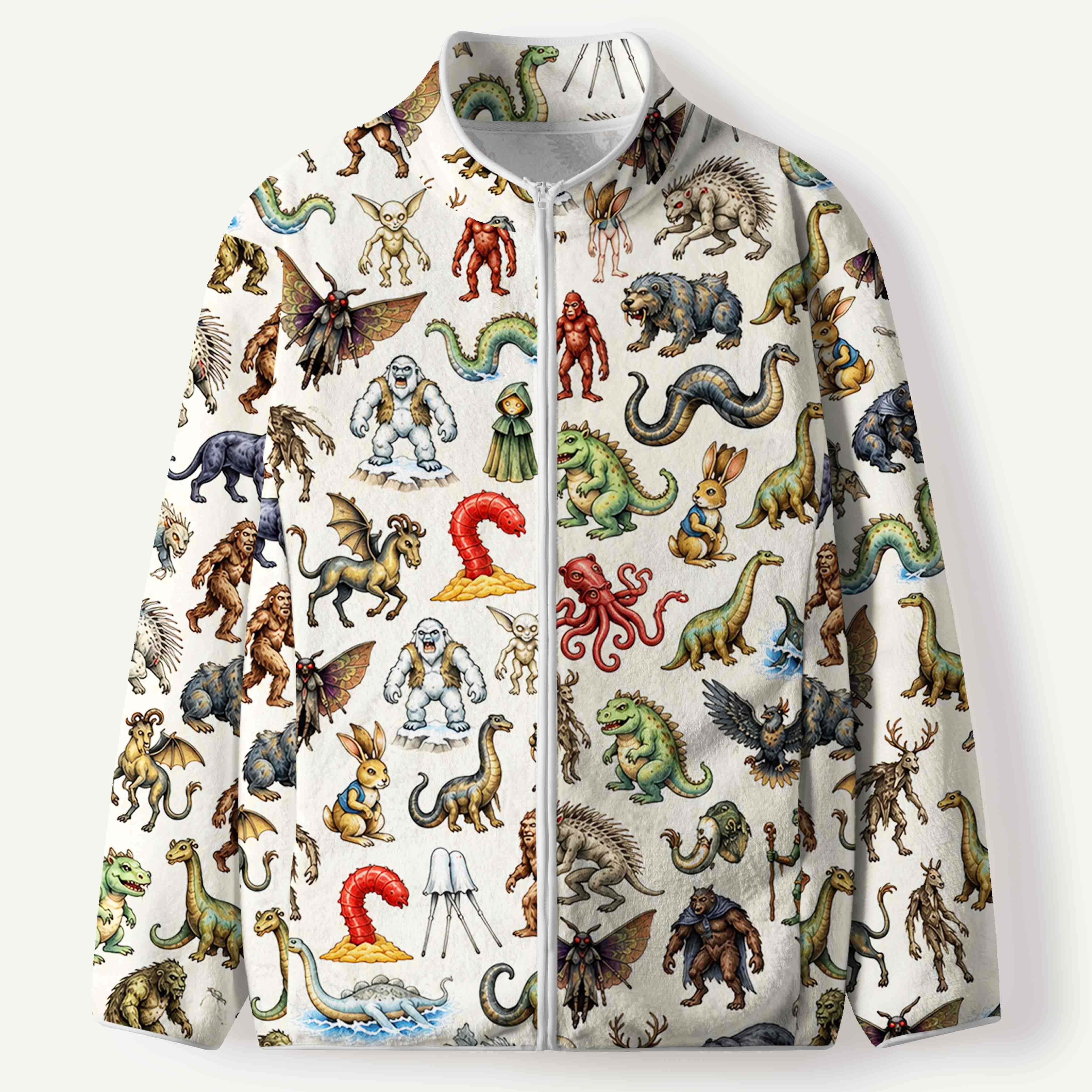 Legendary Cryptid Creature Collection Men's Flannel Zip Front Cardigan