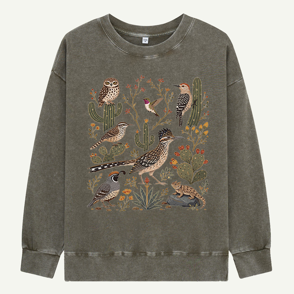 Birds of Cactus Country Washed Sweatshirts