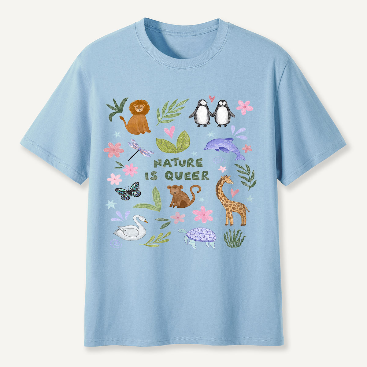 Nature Is Queer Cute Animals Pride T-Shirt