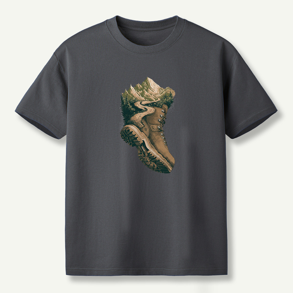 Hiking Boot Mountain Trail Landscape T-Shirt