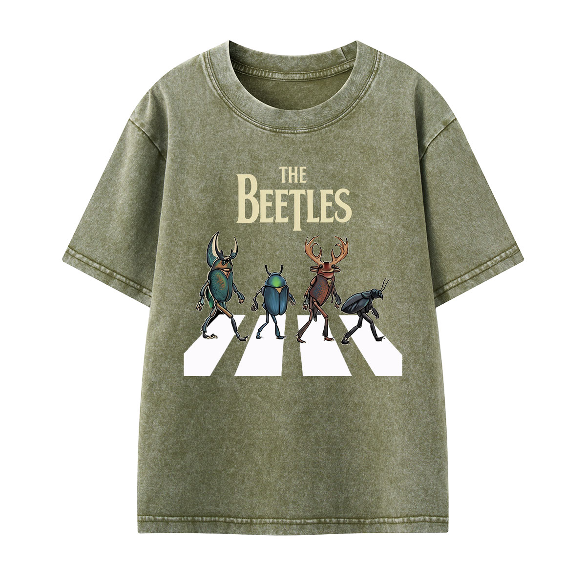 The Beetles Funny Insect Band Kids Washed T-Shirt